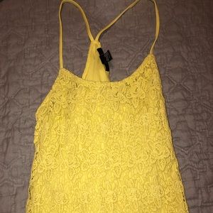 Forever 21 yellow laced top